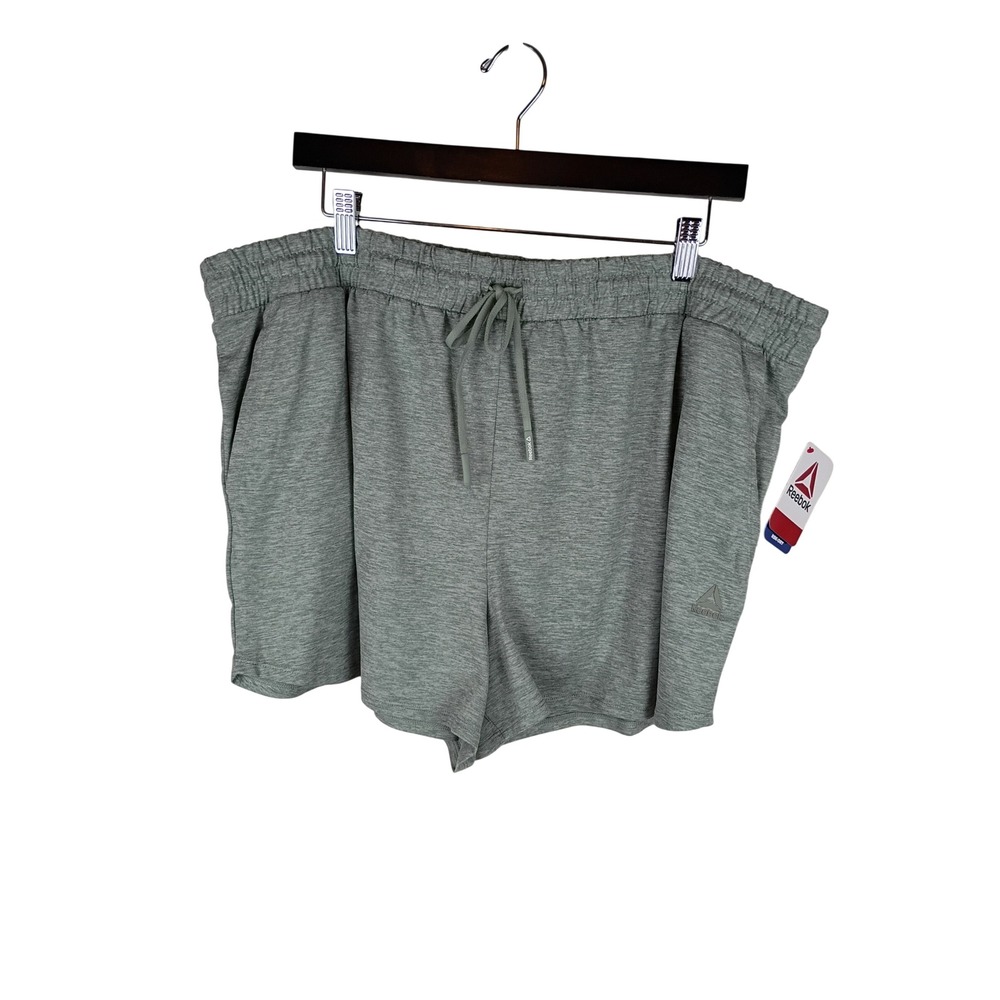 Reebok Women Relaxed Shorts Sage Green Heathered Plus Size XXXL NWT